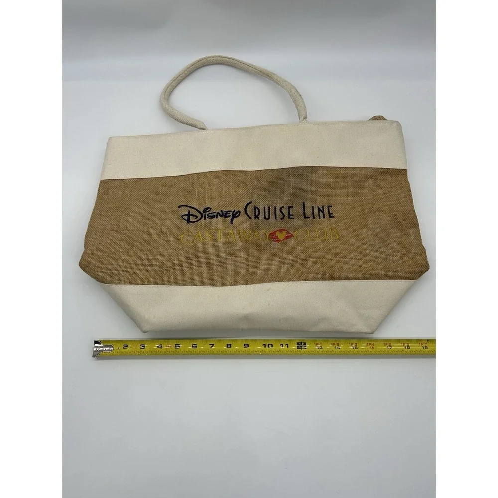 Disney Cruise Line Castaway Club Canvas Burlap Beach Tote Bag weekender